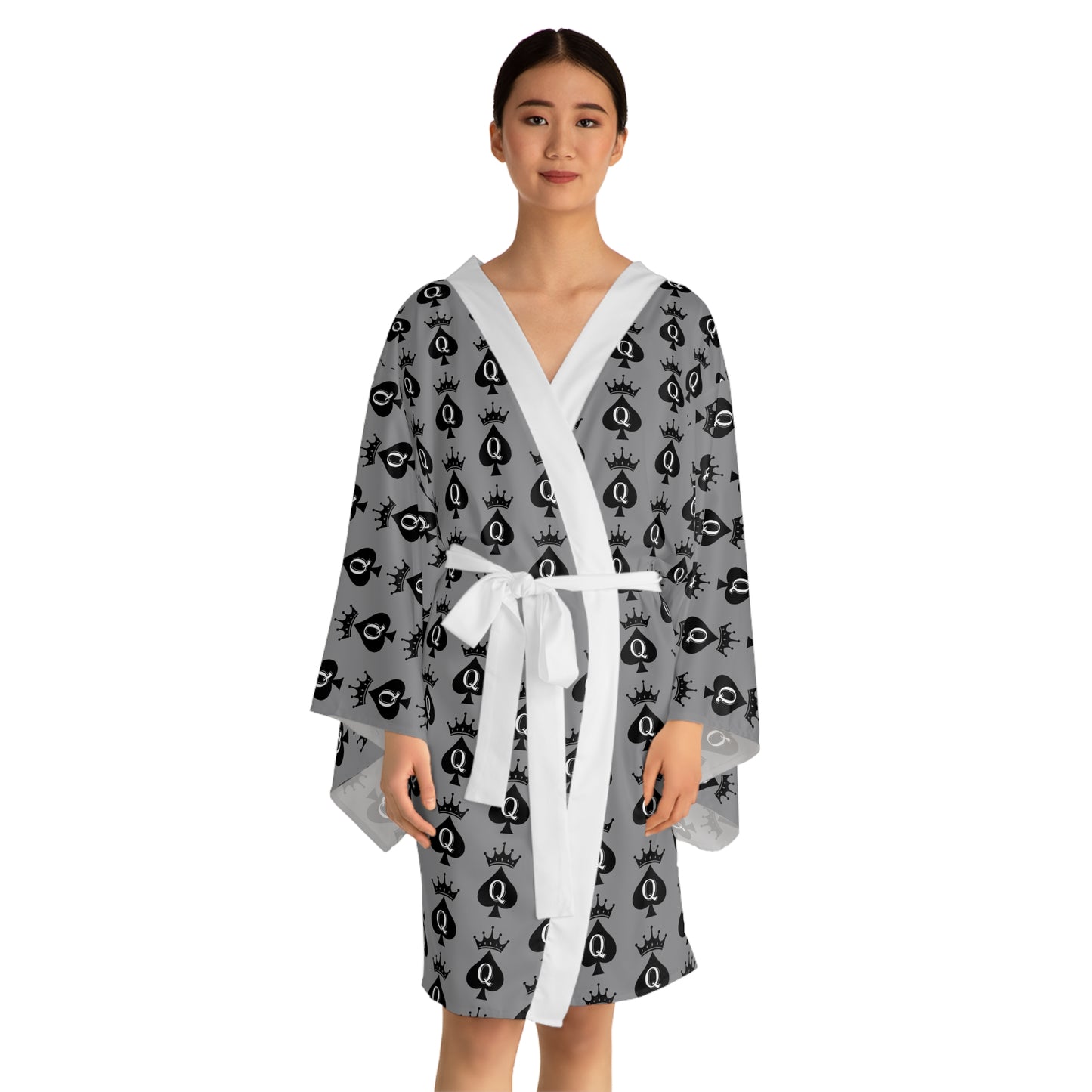 Queen Of Spades Long Sleeve Kimono Robe