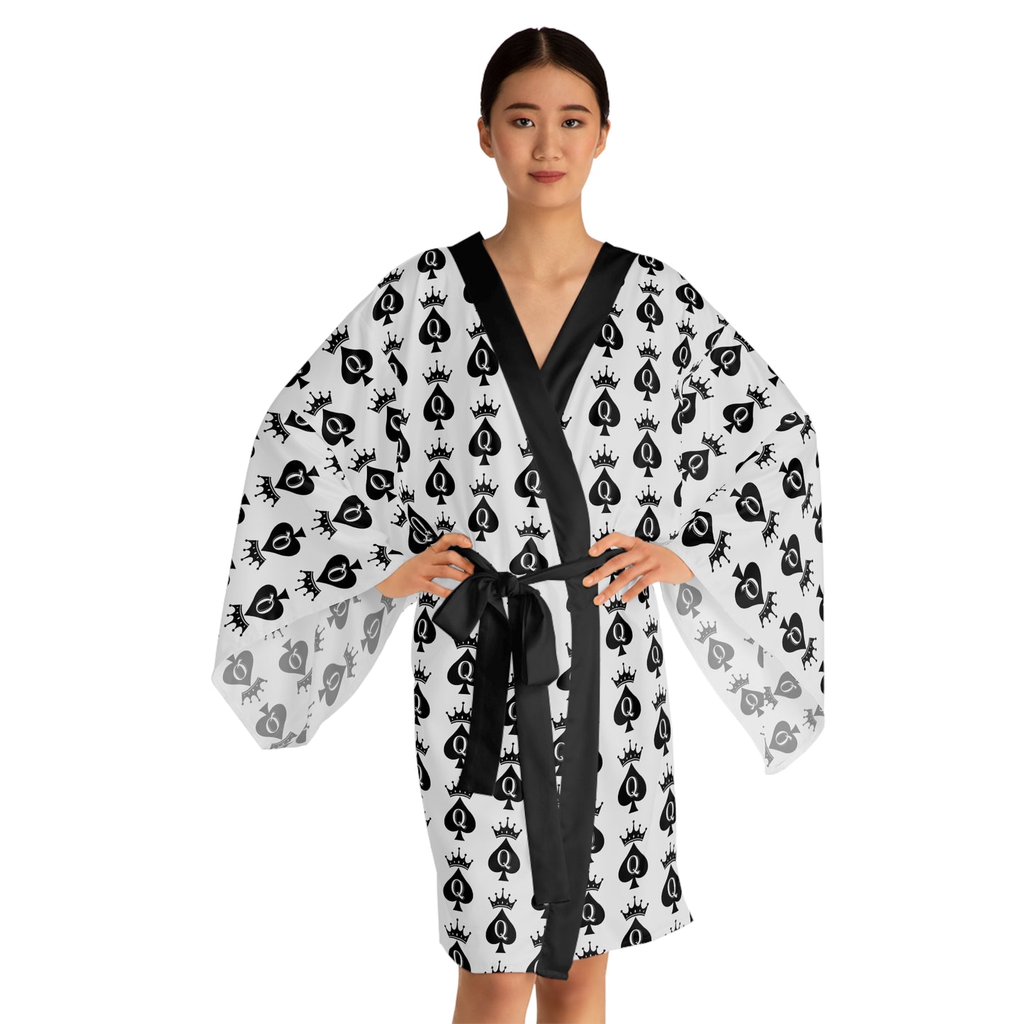 Long Sleeve Kimono Robe Queen Of Spades