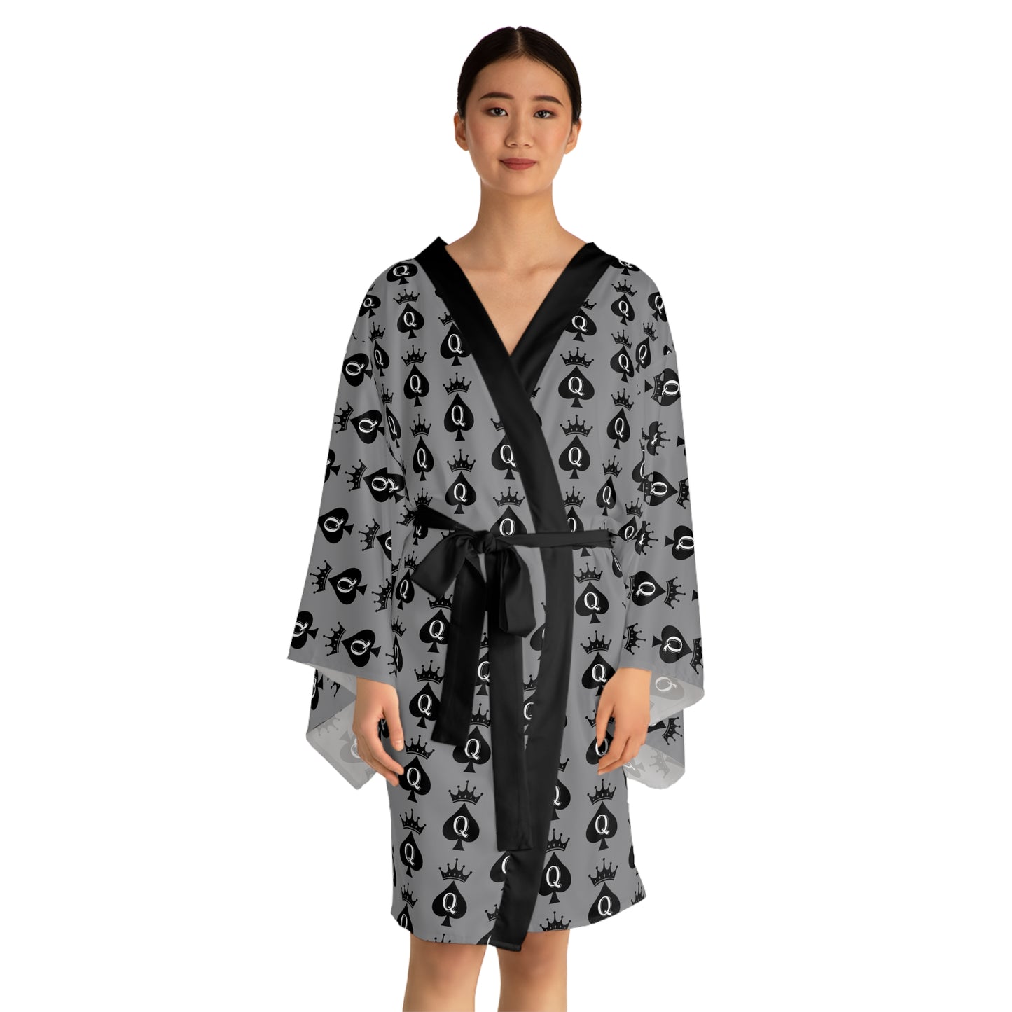 Queen Of Spades Long Sleeve Kimono Robe