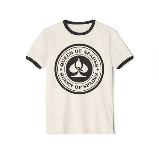 Queen Of Spades Cotton Ringer T-Shirt