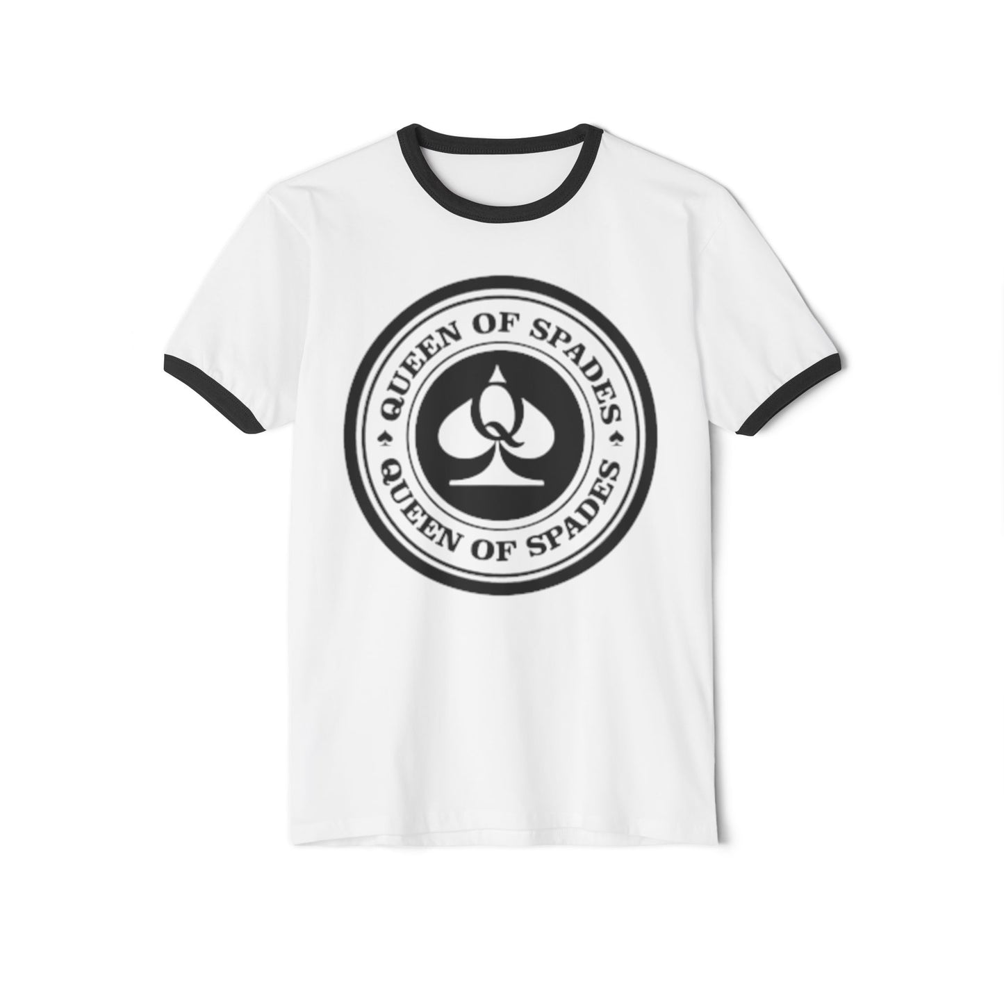 Queen Of Spades Cotton Ringer T-Shirt