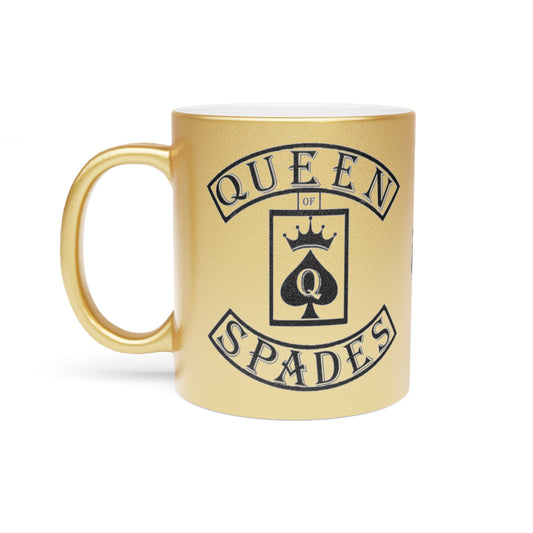 Queen Of Spades Metallic Mug (Silver\Gold)