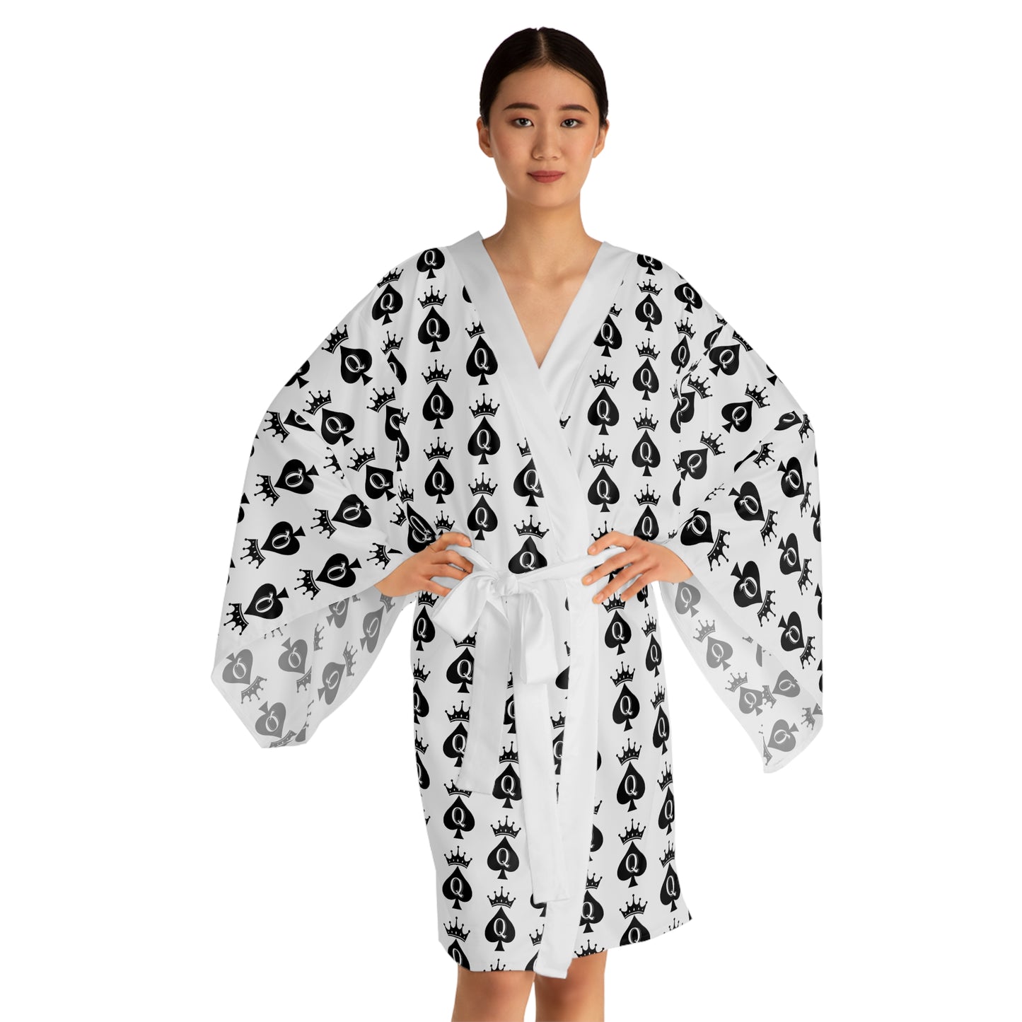 Long Sleeve Kimono Robe Queen Of Spades