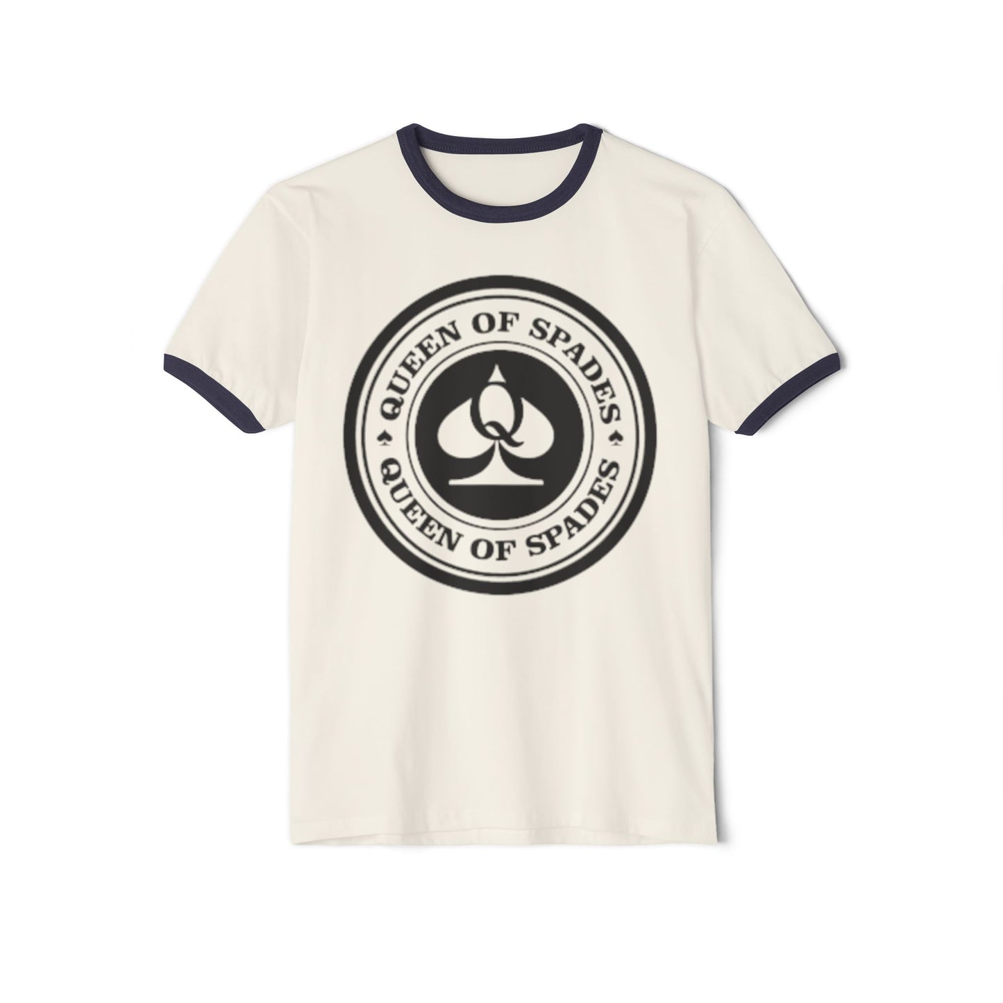 Queen Of Spades Cotton Ringer T-Shirt