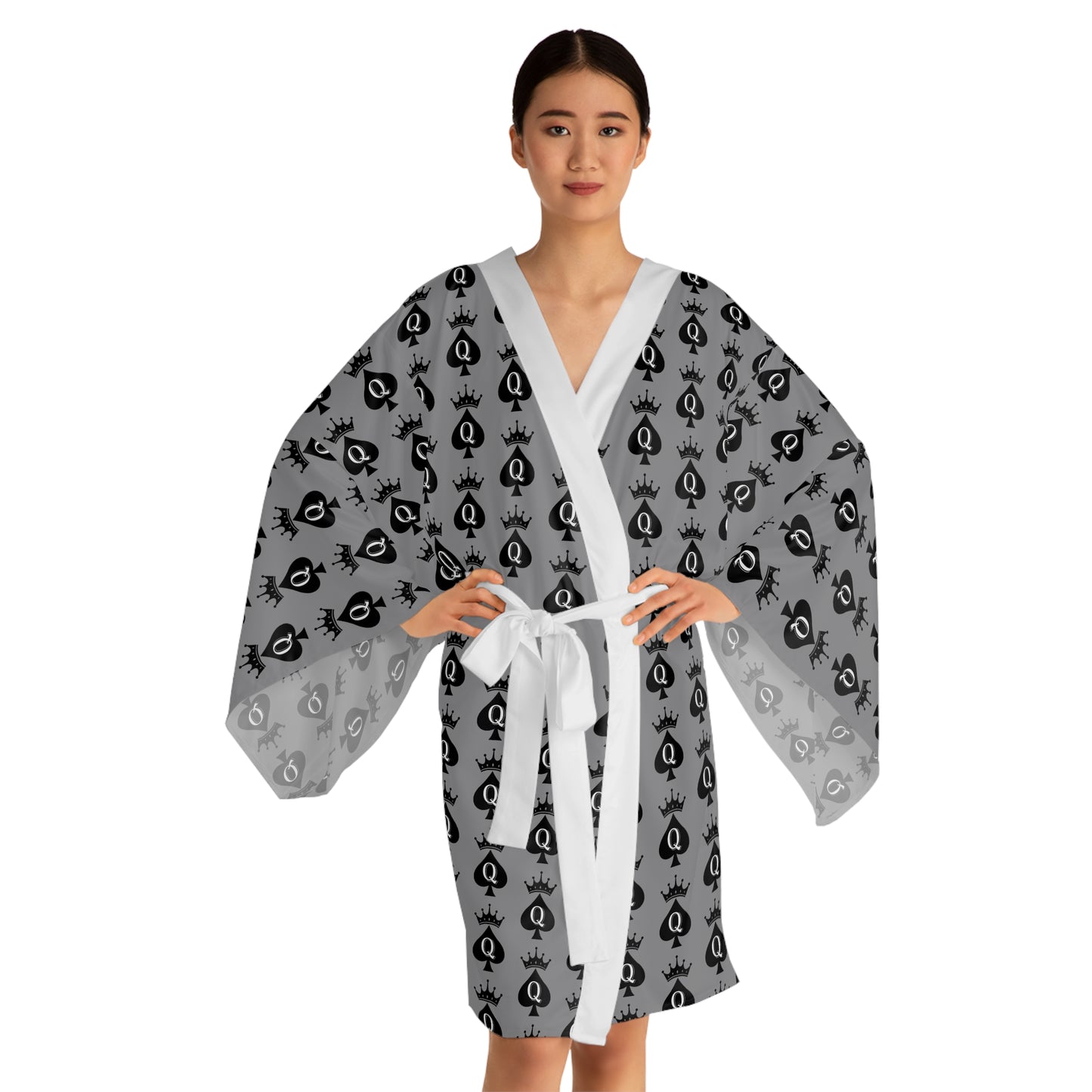 Queen Of Spades Long Sleeve Kimono Robe