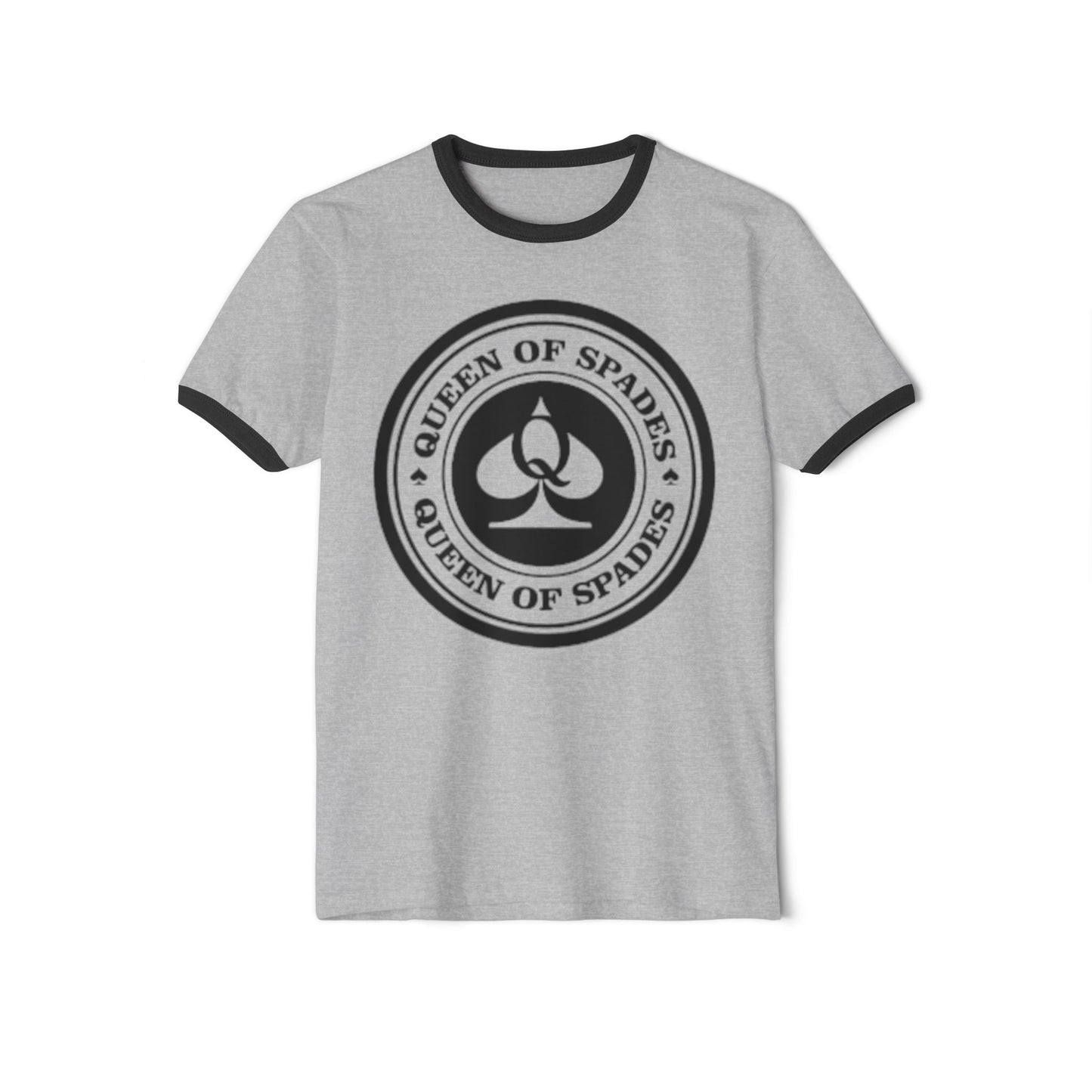 Queen Of Spades Cotton Ringer T-Shirt